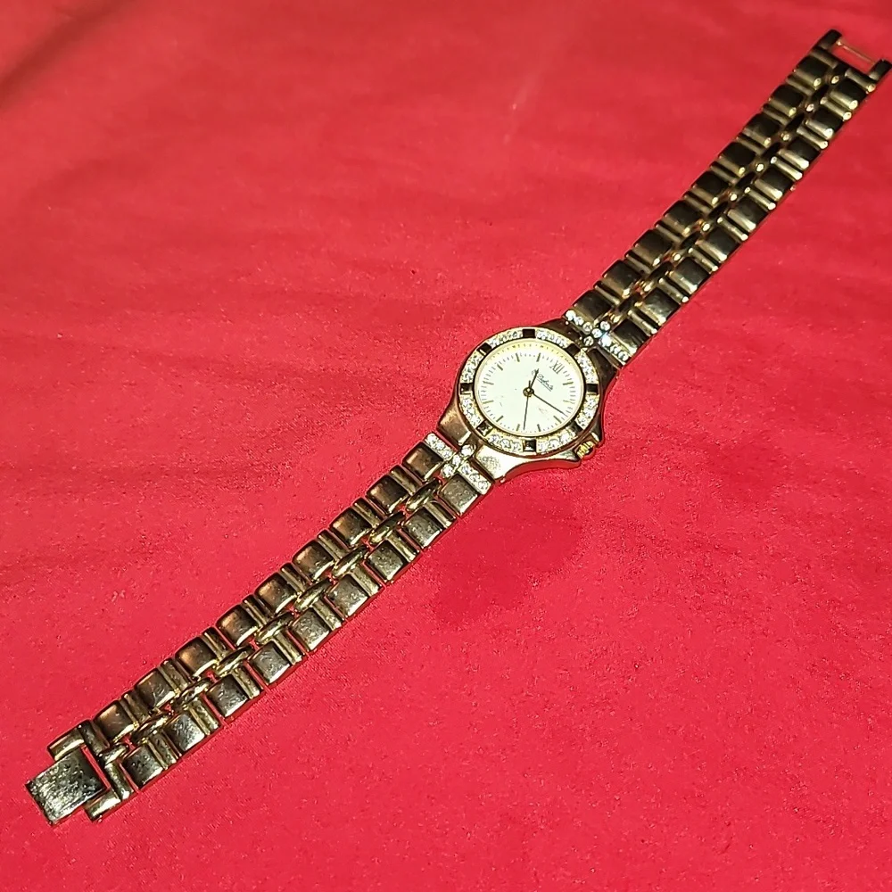 Dufonte Gold & Crystal Ladies' Quartz Watch‎